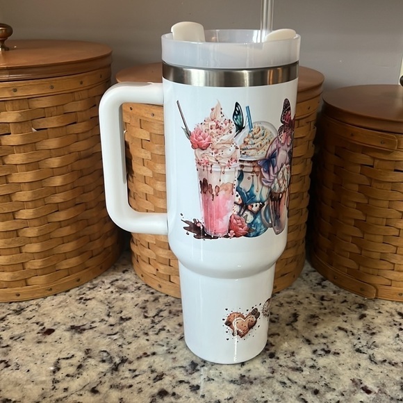 Handmade 40 oz double walled stainless steel tumbler - Picture 2 of 3